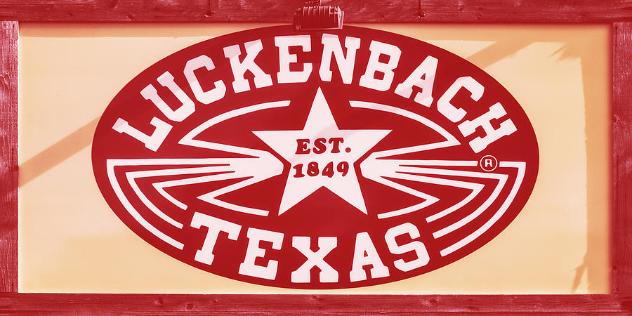 Luckenbach Texas Sign Red Photograph by Joan Carroll