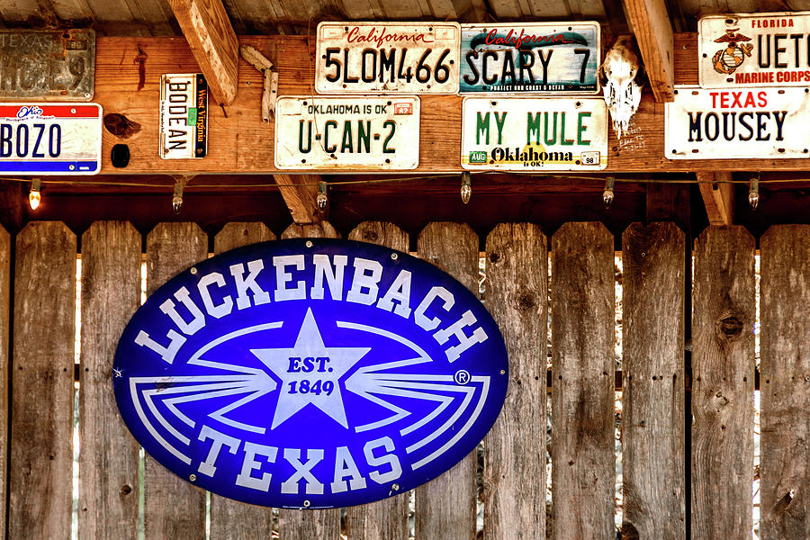Luckenbach Texas Signs and Tags Photograph by Debra Martz