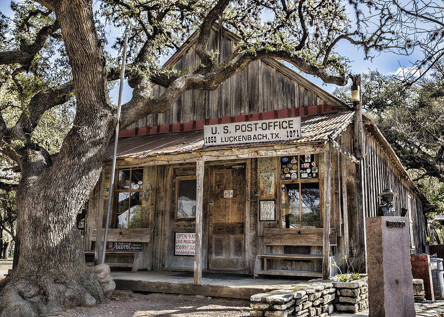 Luckenbach TX Post Office Photograph by Stephen Stookey