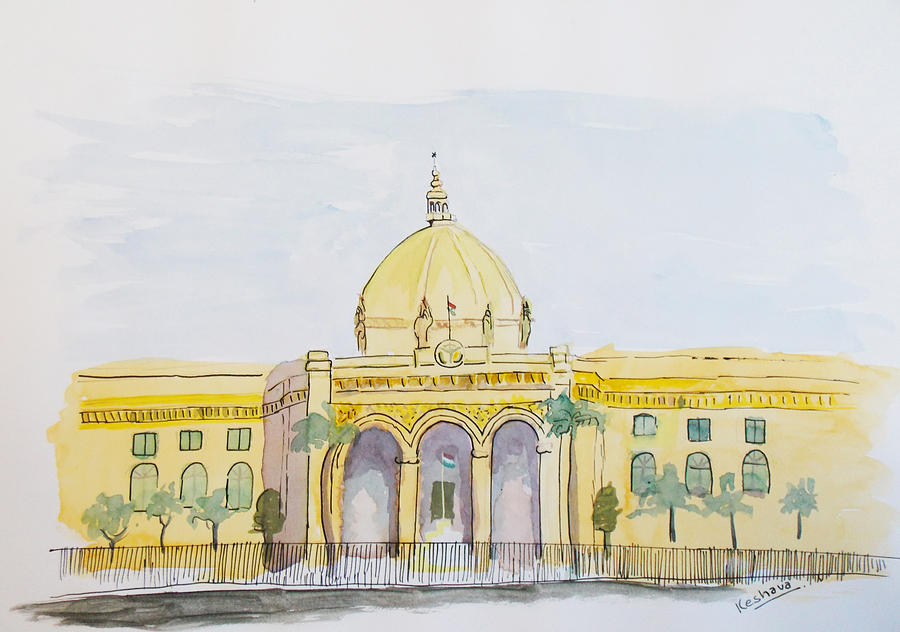 Lucknow Assembly Painting by Keshava Shukla