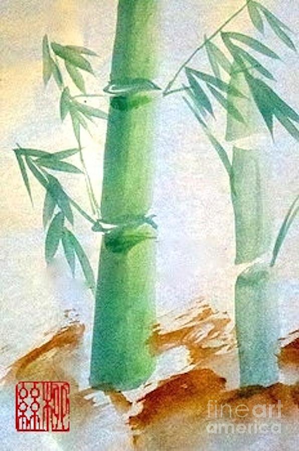 Lucky Bamboo Painting by Margaret Welsh Willowsilk