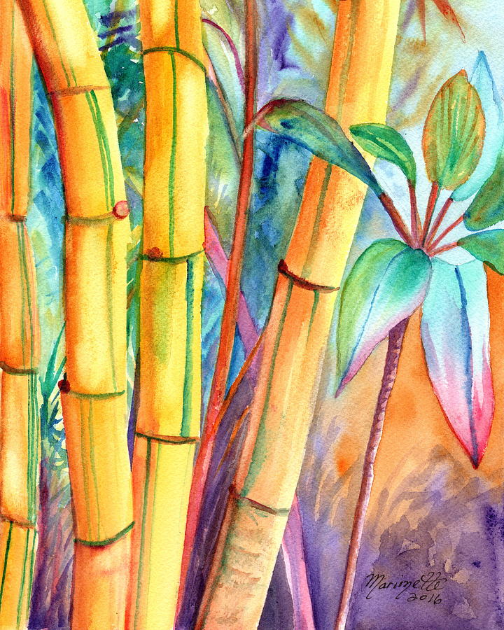 Lucky Bamboo Painting by Marionette Taboniar