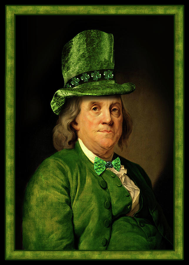 Lucky Ben Franklin in Green Mixed Media by Gravityx9  Designs