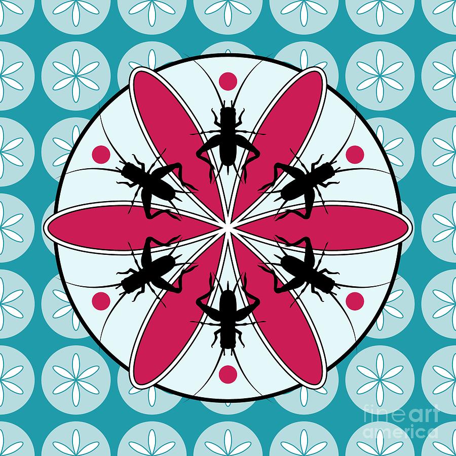 Lucky Crickets Floral Graphic Digital Art by MM Anderson