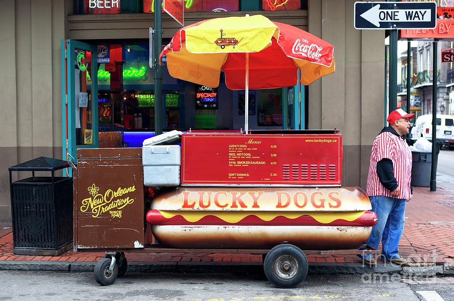 Lucky Dogs on Bourbon Street New Orleans Photograph by John Rizzuto