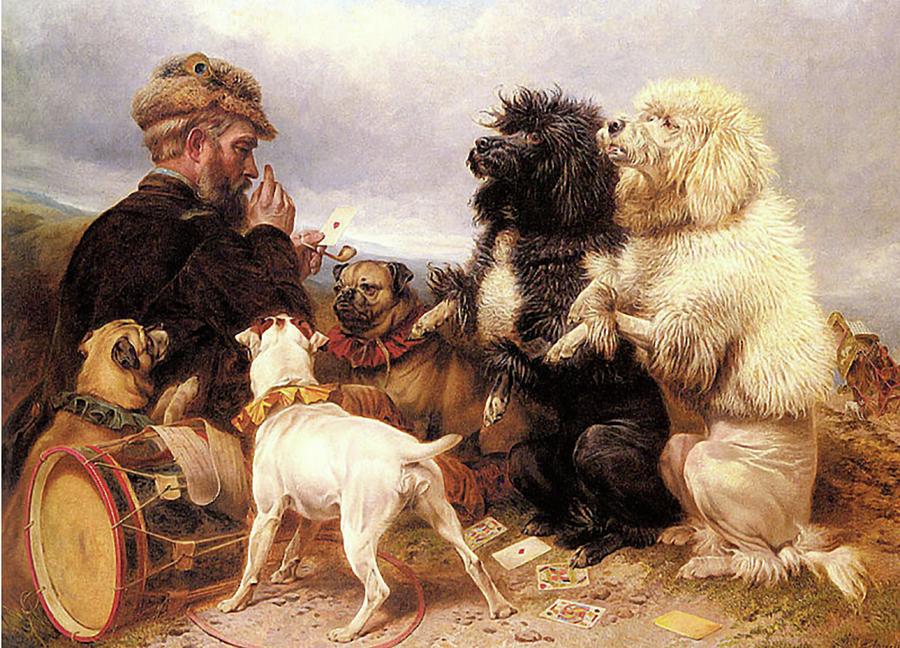 Lucky Dogs - Mans Best Friend Mixed Media by Richard Andsdell 1880