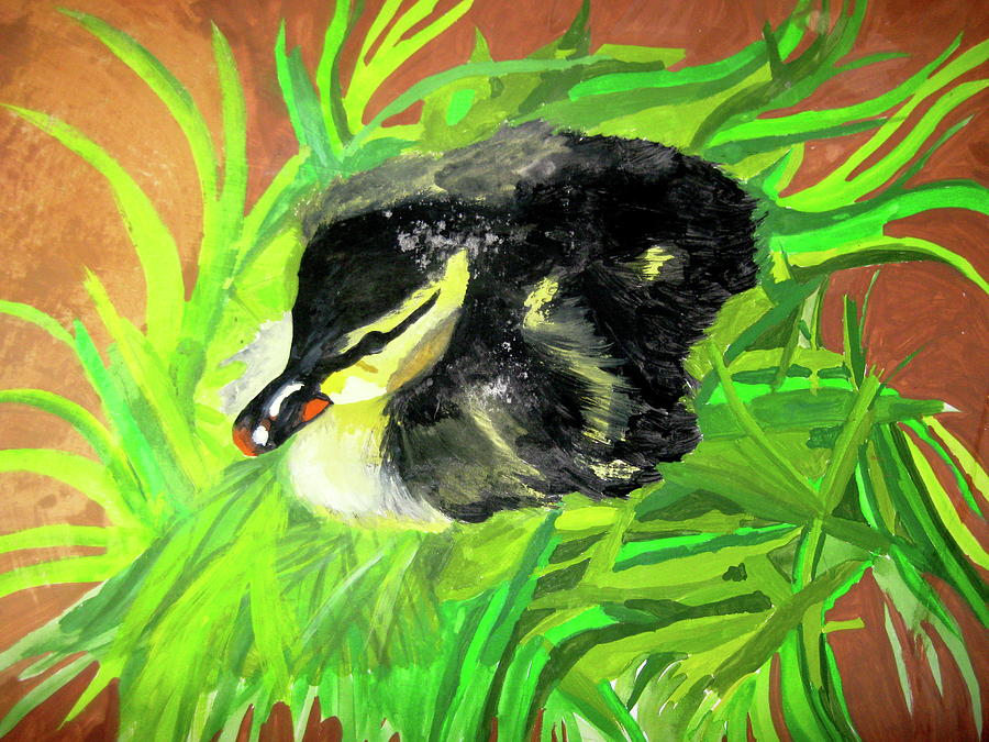 Lucky Duckling Painting by Rebecca Wood