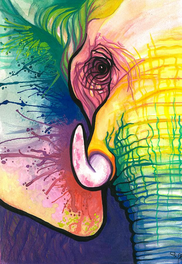 Nature Painting - Lucky Elephant Spirit by Sarah Jane