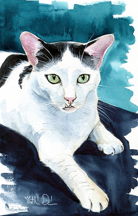 Lucky Elvis - Cat Portrait Painting by Dora Hathazi Mendes