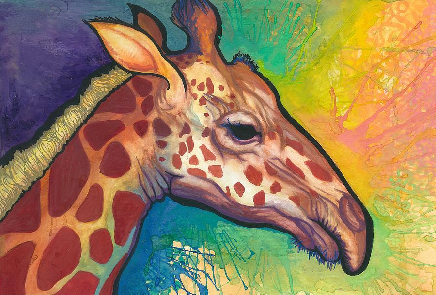 Nature Painting - Lucky Giraffe Spirit by Sarah Jane