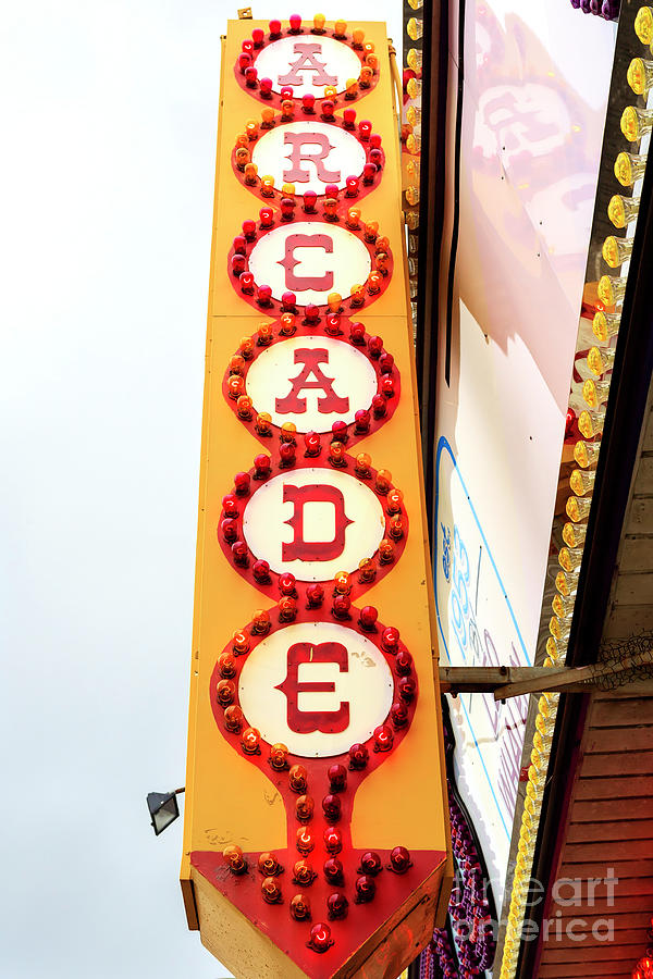 Arcade Photograph - Lucky Leos Arcade Sign Seaside Heights by John Rizzuto Arcade Photograph - Lucky Leos Arcade Sign Seaside Heights by John Rizzuto