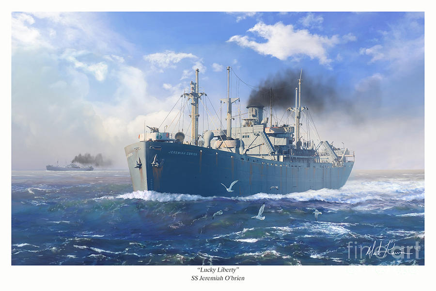 Merchant Marine Painting - Lucky Liberty by Mark Karvon