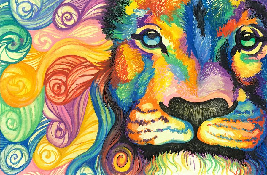 Wildlife Painting - Lucky Lion Spirit by Sarah Jane