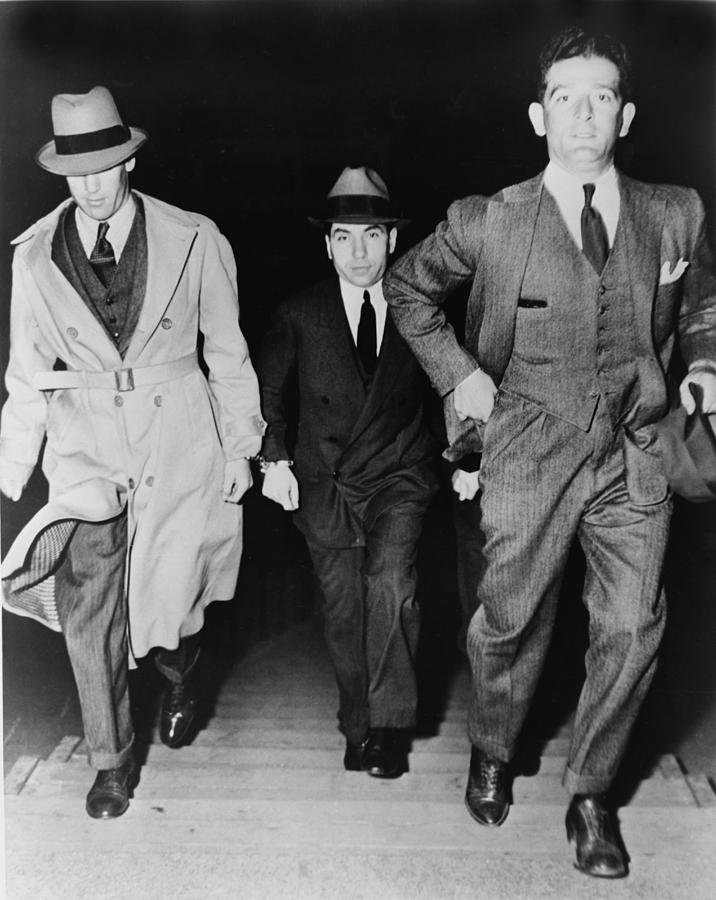 History Photograph - Lucky Luciano 1896-1962, Being Escorted by Everett
