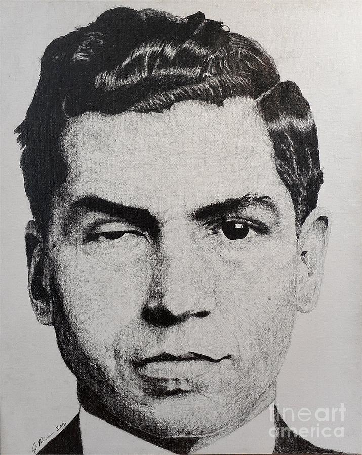 Lucky Luciano Drawing by Jeff Ridlen - Fine Art America