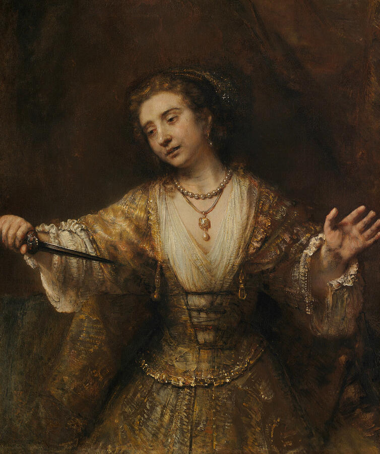 Rembrandt Painting - Lucretia, from 1664 by Rembrandt
