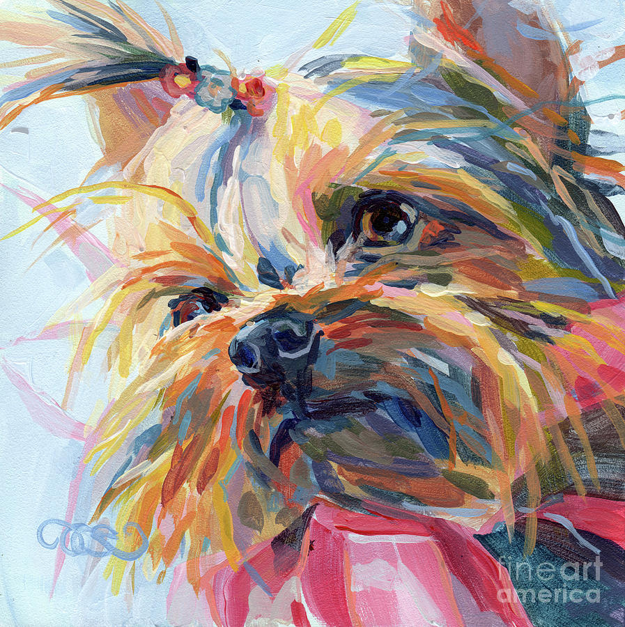 Yorkshire Terrier Painting - Lucy in the Sky by Kimberly Santini
