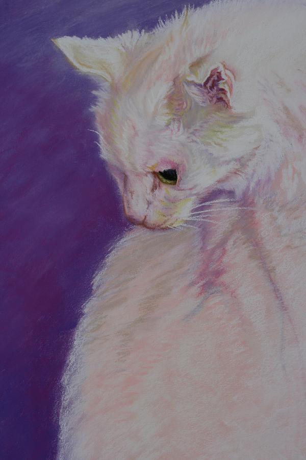 Cat Painting - Lucy the cat by Gayle  George