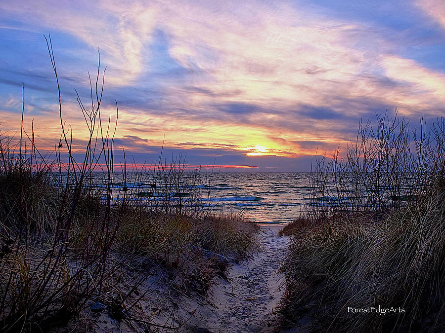 Ludington Dune Sunset Photograph by Dick Bourgault