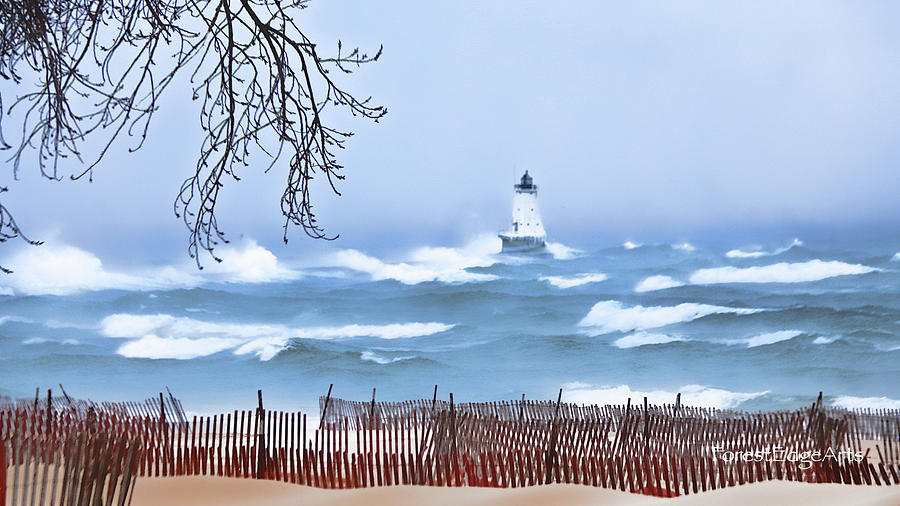 Ludington Winter Shore  Photograph by Dick Bourgault