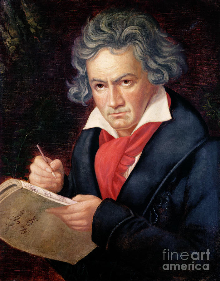 Ludwig Painting - Ludwig van Beethoven Composing his Missa Solemnis by Joseph Carl Stieler
