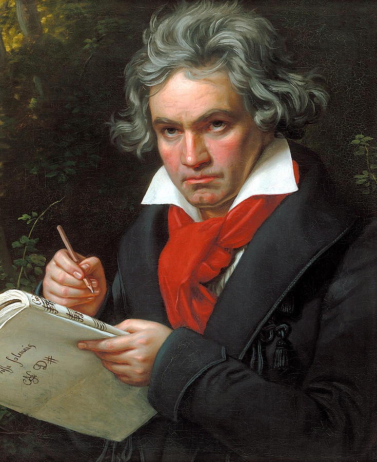 Ludwig van Beethoven Portrait - Joseph Karl Stieler Painting by War Is Hell Store