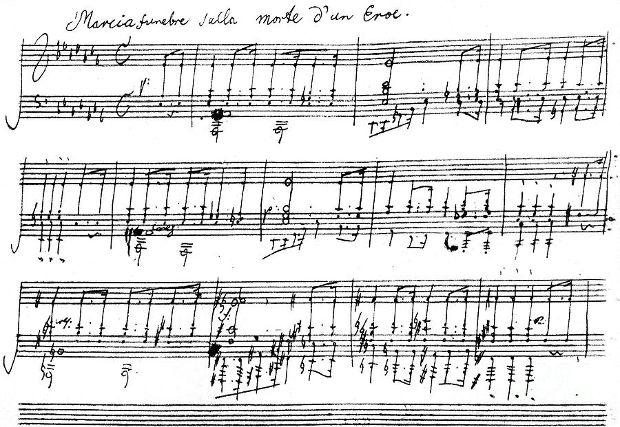 Ludwig van Beethoven s Piano Sonata Number Twelve in A flat major Drawing by Ludwig van Beethoven