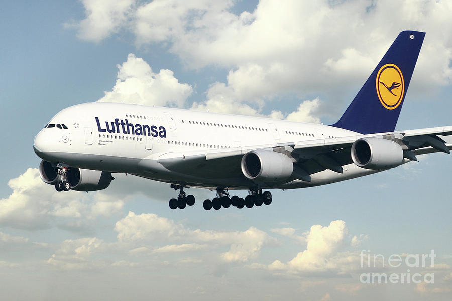 Lufthansa Airbus A380 Digital Art by Airpower Art