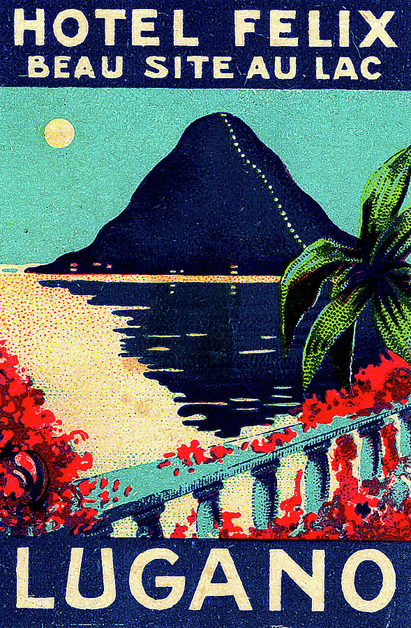 Lugano, Switzerland, vintage travel poster Painting by Long Shot