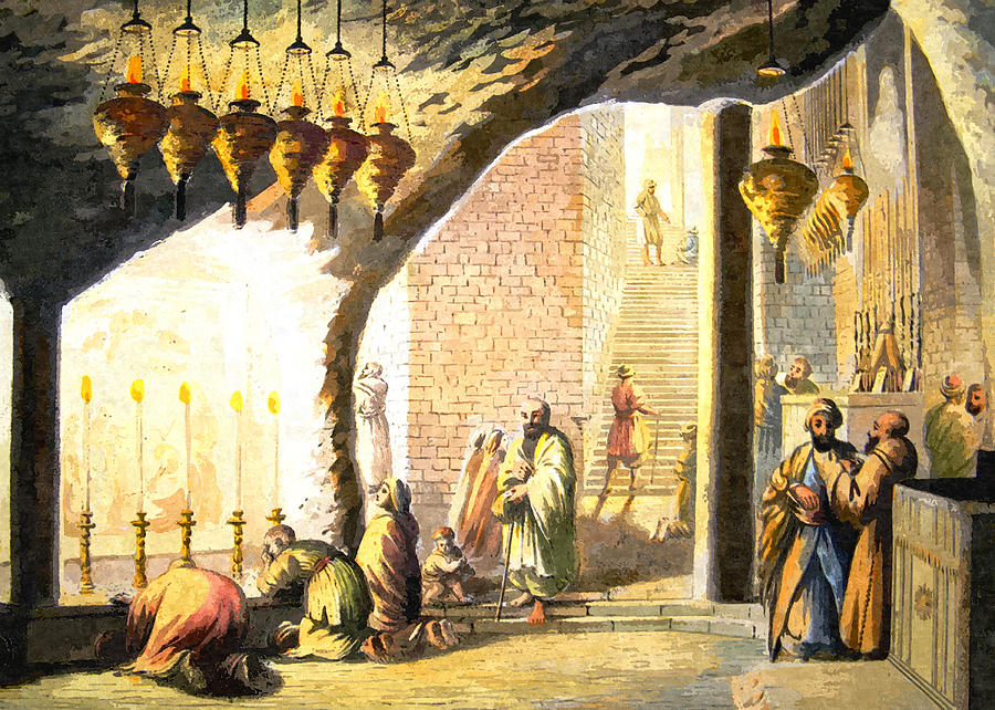 Luigi Mayer Nativity Grotto 1812 Painting by Munir Alawi
