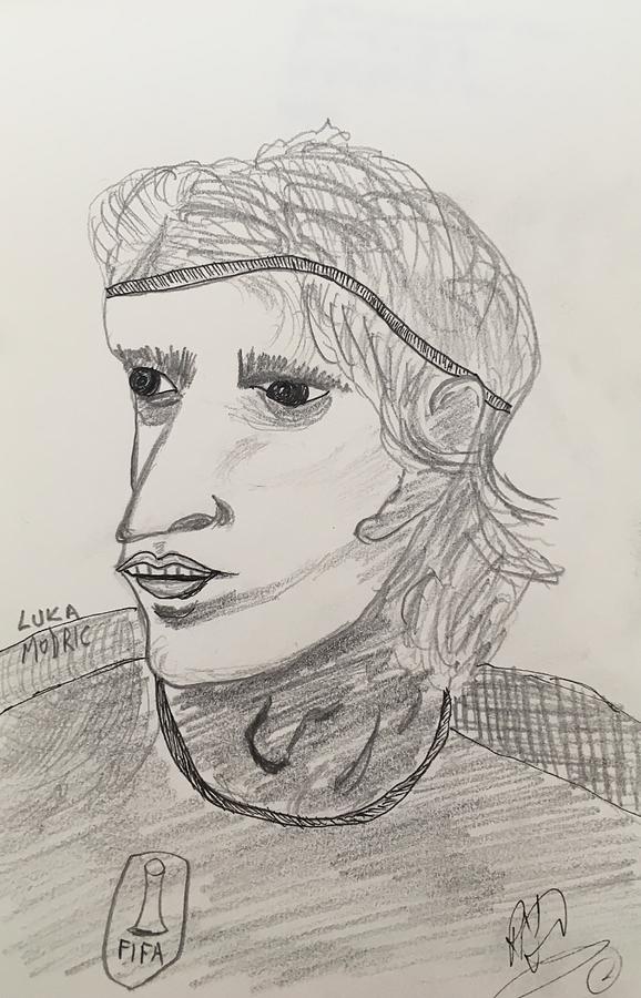 Luka Modric Drawing by Roger Cummiskey