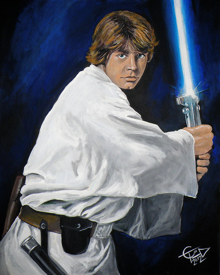 Luke Skywalker Painting by Tom Carlton