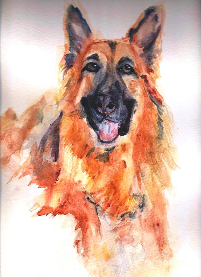 Lucyboots Painting by Val Byrne