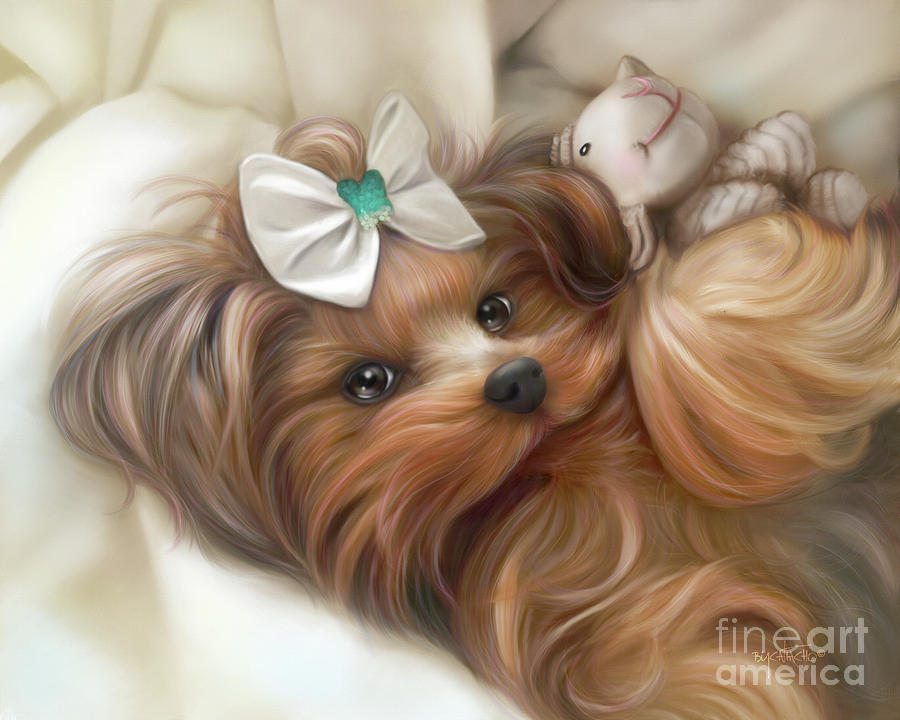 Toy Painting - Lulu and Mr.Lamb by Catia Lee