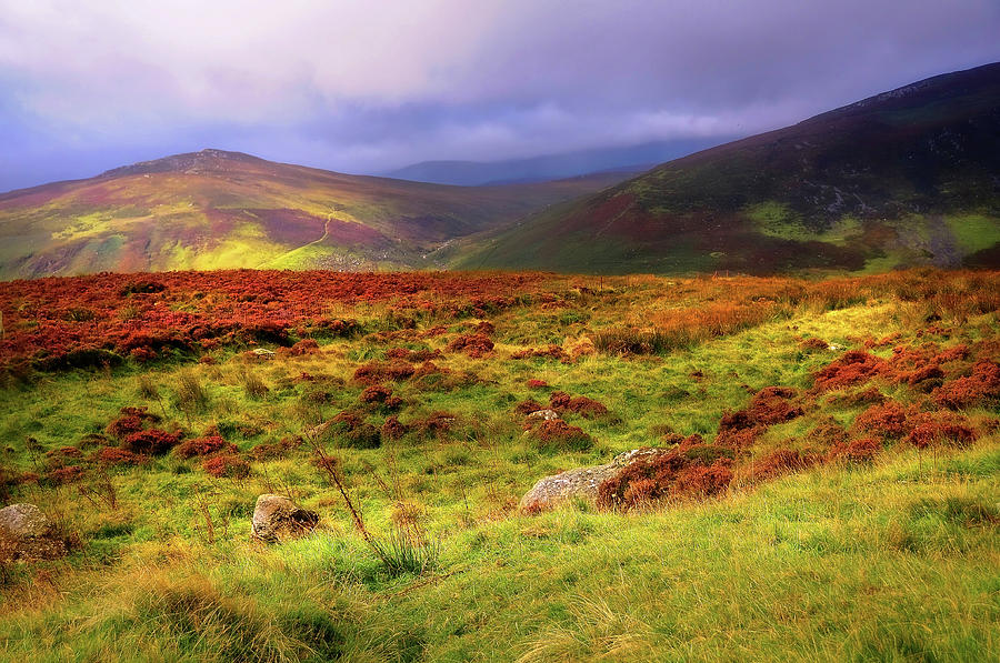 Luminescent Light over Wicklow Hills Photograph by Jenny Rainbow