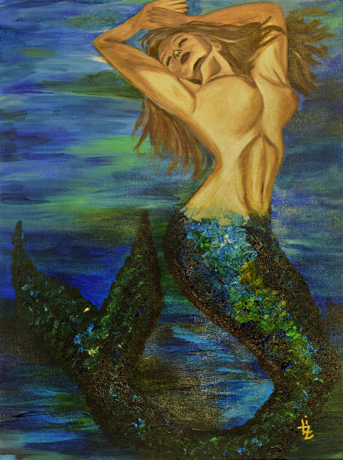 Mermaid Painting - Luminous Asrai by Liz Noska