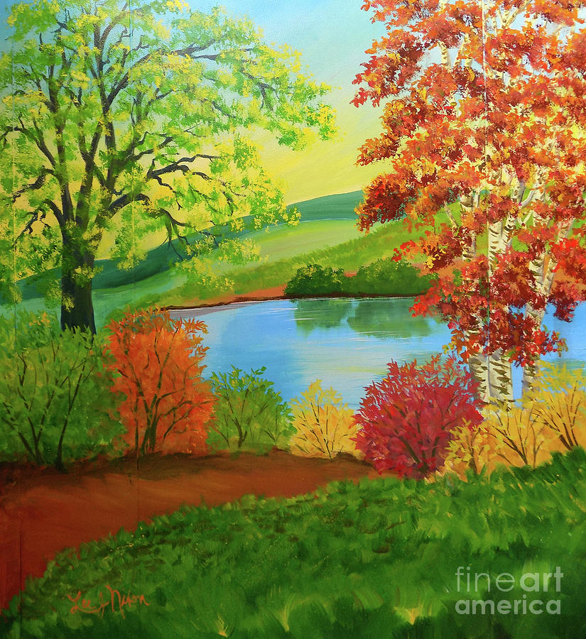 Luminous Colors Of Fall Painting by Lee Nixon