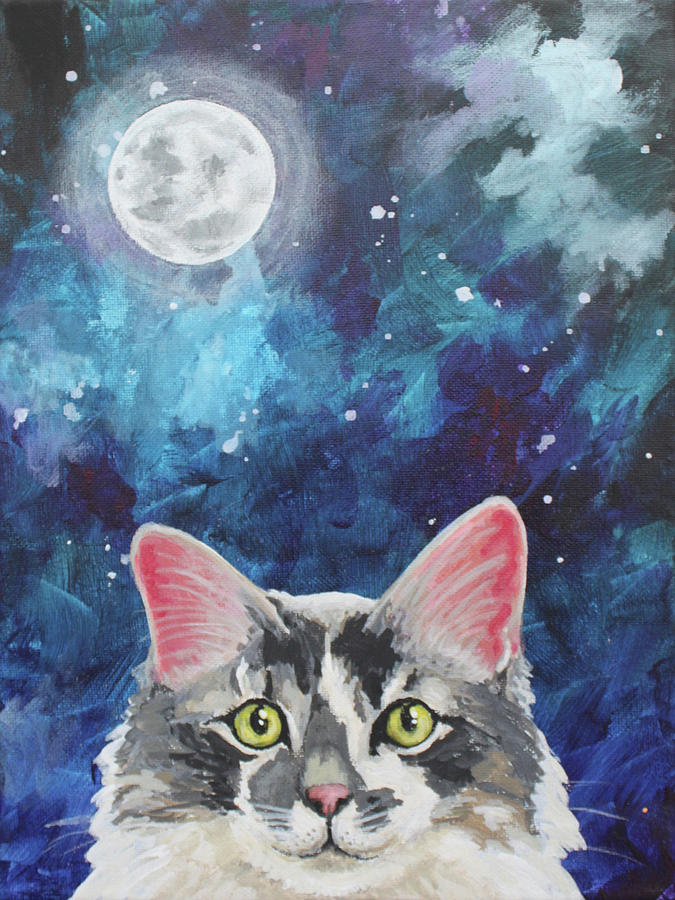 Luna Cat Painting by Brigitte Miller - Fine Art America