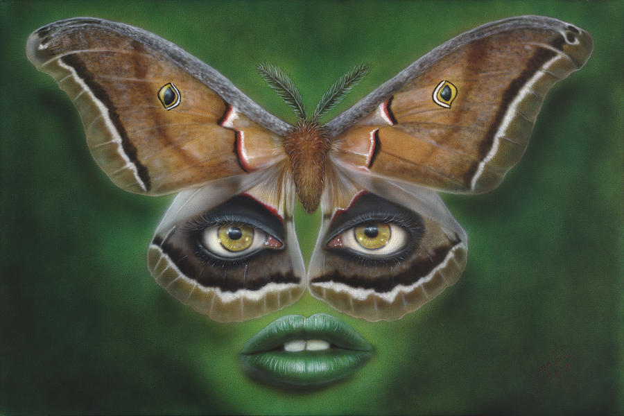 Luna Moth Painting by Wayne Pruse