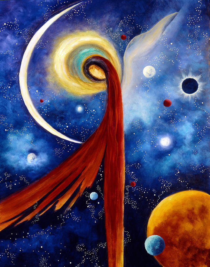 Lunar Angel Painting by Marina Petro