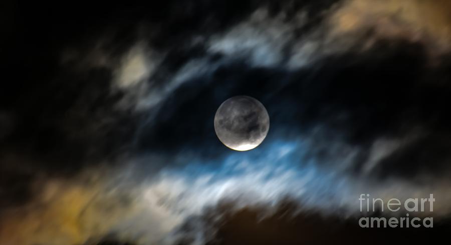 Full Moon Photograph - Lunar Crusing by Angela J Wright