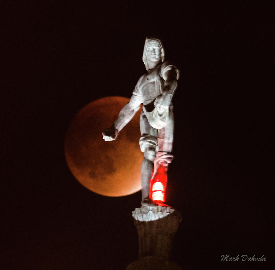 Lunar Eclipse and Sower Photograph by Mark Dahmke