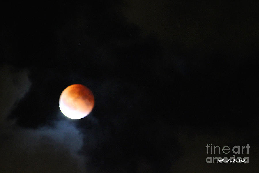 Nature Photograph - Lunar Eclipse Supermoon Bloodmoon II September 27th 2015 by Verana Stark
