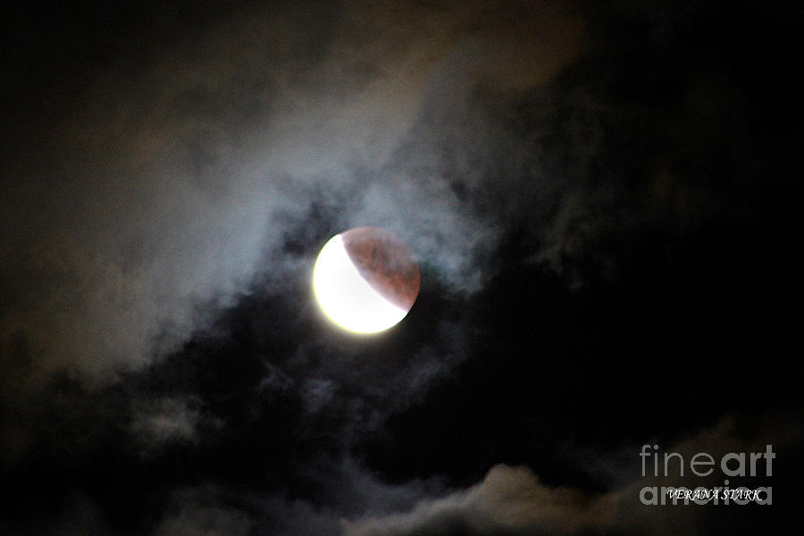 Nature Photograph - Lunar Eclipse Supermoon Bloodmoon VIII September 27th 2015 by Verana Stark
