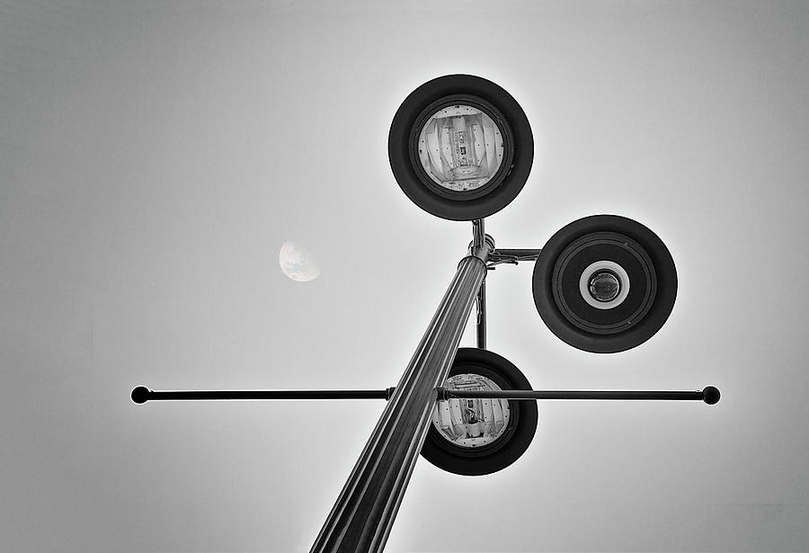 Lunar Lamp in Black and White Photograph by Tom Mc Nemar