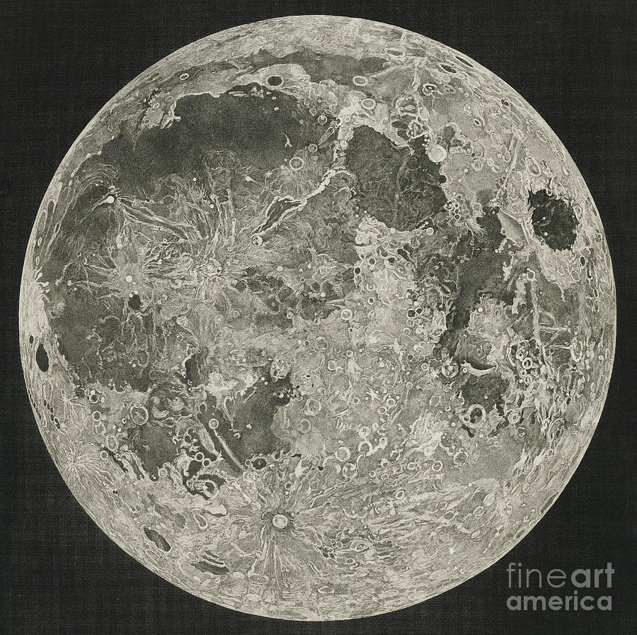 Space Drawing - Lunar Planispheres by John Russell