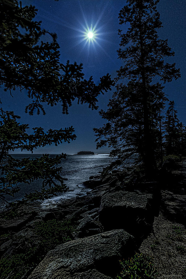 Lunar Seascape At Schoodic Photograph by Marty Saccone