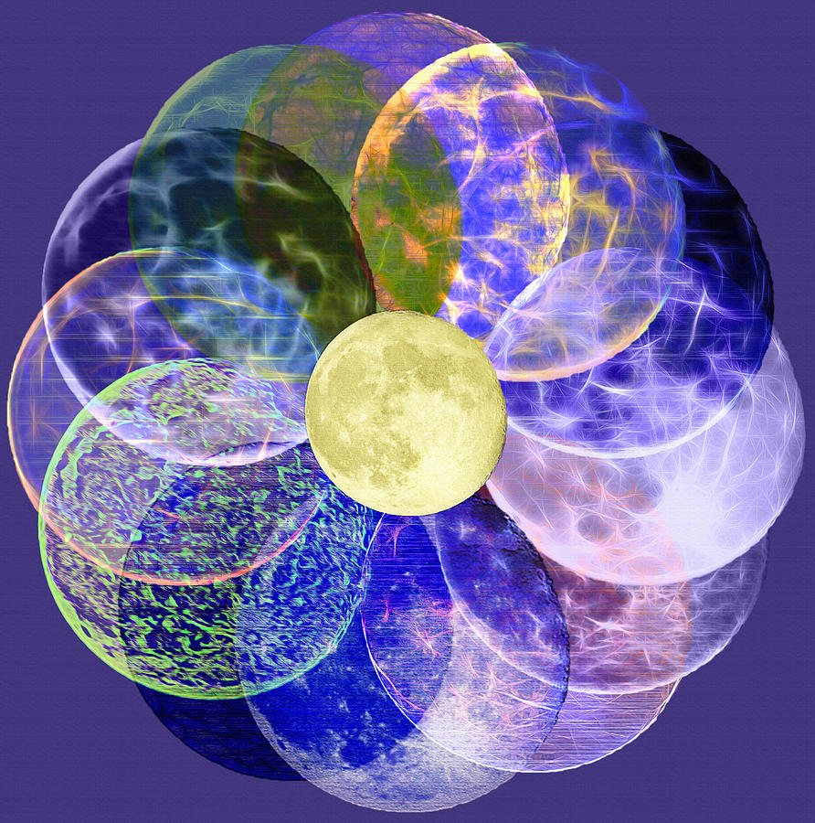 Planet Photograph - LunarPlex - Blue Harvest Moon Multiplied by Steve Ohlsen
