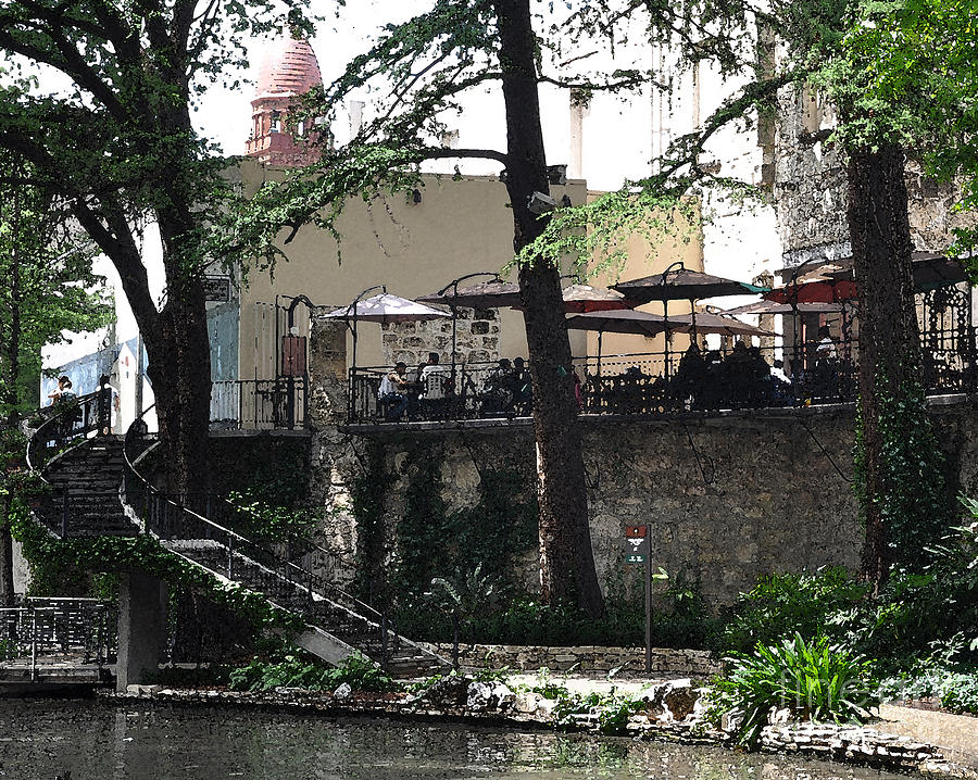 San Antonio Digital Art - Lunch Above The River Walk by Kirt Tisdale San Antonio Digital Art - Lunch Above The River Walk by Kirt Tisdale