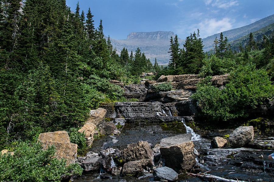 Lunch Creek and Pollock Mt in Glacier National Park Photograph by Mick Anderson